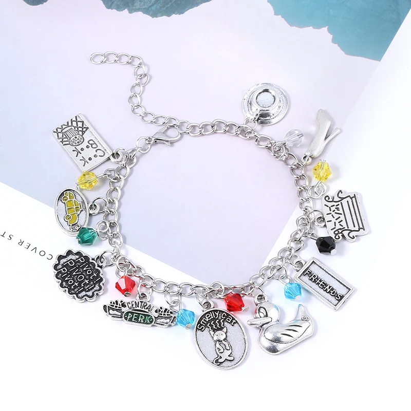 TV Show Central Park Friends Charm Bracelet Central Park Coffee Time Dangles Bracelets for Women Men Wristlet Girl Jewelry