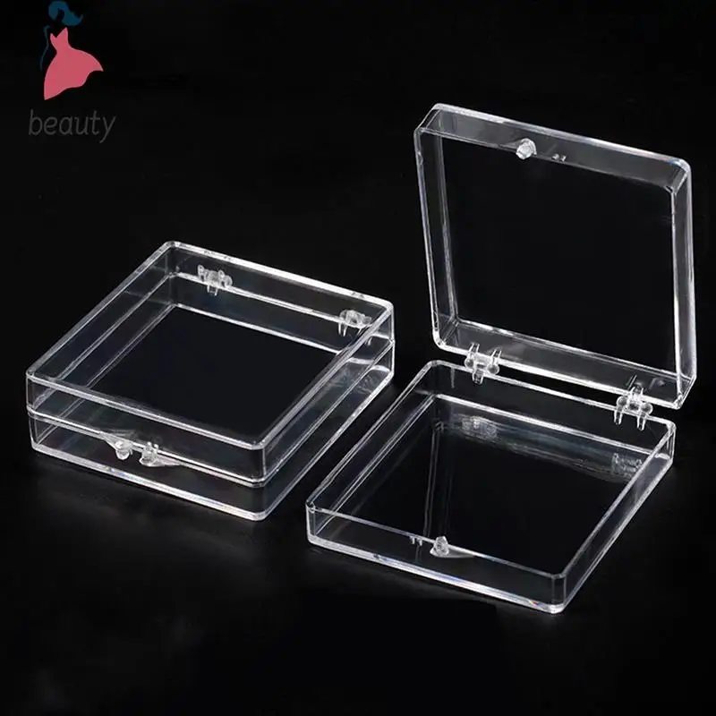 Caja de puntas de uñas postizas francesas, estuche de almacenamiento de exhibición de cuentas de joyería de diamantes de imitación, contenedor organizador de herramientas de manicura, 1pc