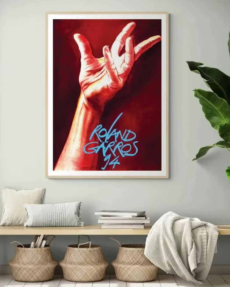 Roland-Garros Tennis Poster Idea Contemporary Wall Art Canvas Painting for Living Room Home Interior Decoration Birthday Gift