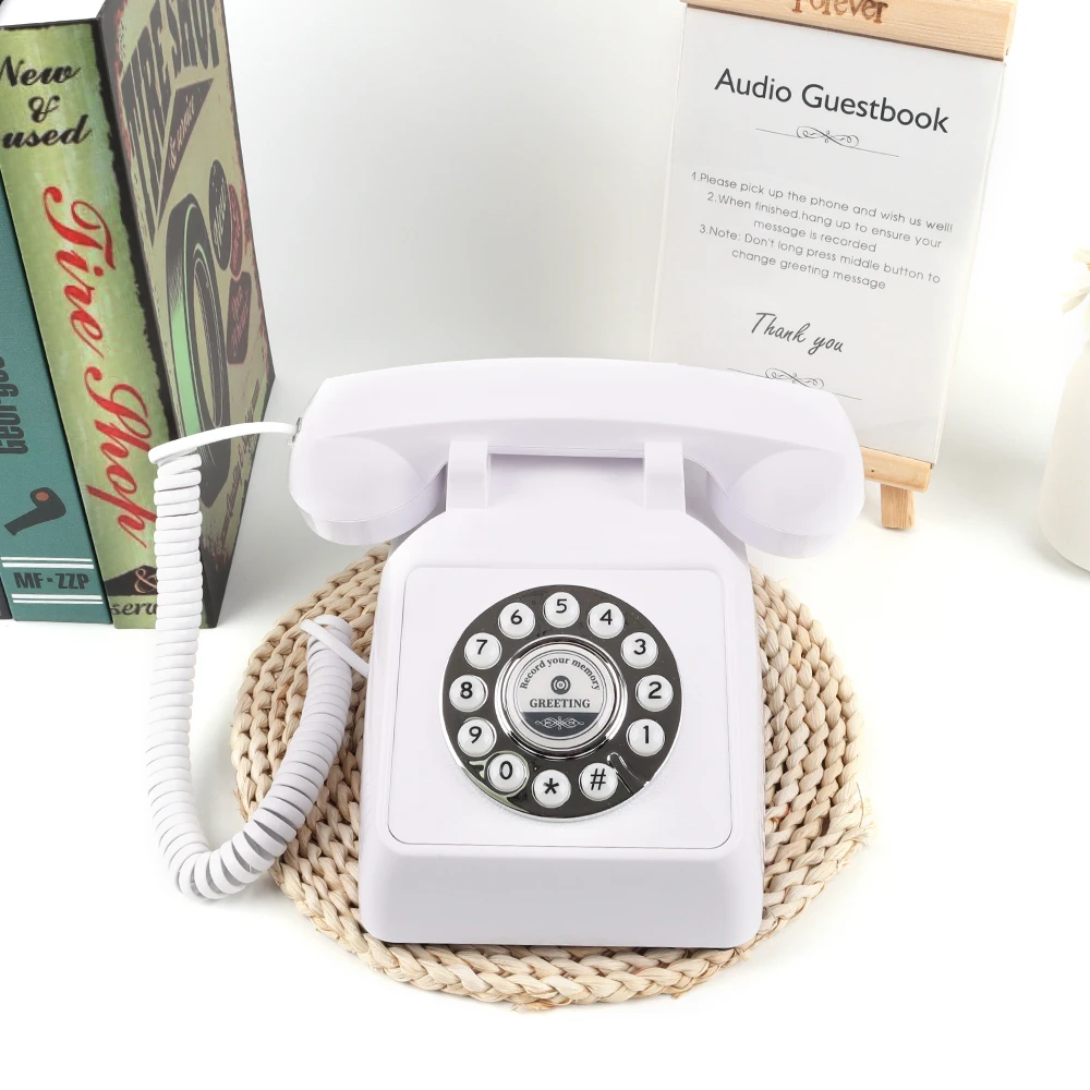 

Recording Phone Wedding Recording Guestbook Retro Wedding Phone Guest Blessings Voicemail White