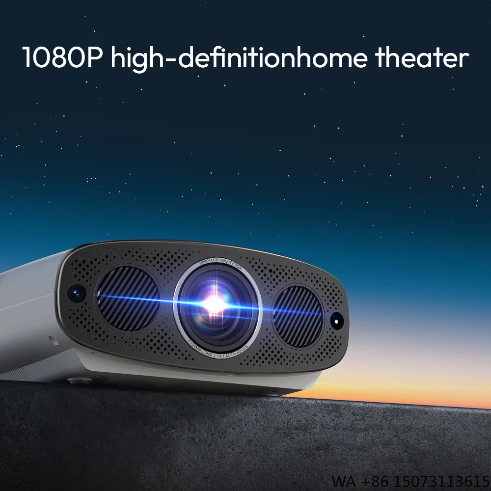 

Портативный проектор для домашнего кинотеатра 1920x1080P, 1000 ANSI люмен, LED, Android, со встроенным динамиком, высокая яркость