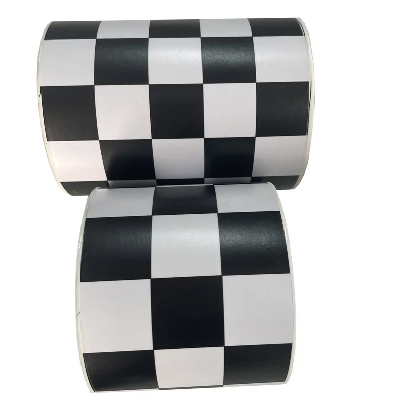 Premium Racing Black White Checkered Flag Vinyl Wrap Film Roll DIY Self Adhesive Decal Sticker Automotive Car Wrapping Foil - view 3