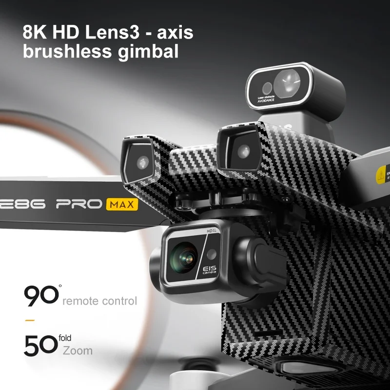 8K 3 Axis Gimbal Brushless Digital Touch Screen FPV RC Drone 5KM GPS Return Airdrop Obstacle Avoidance Remote Control Quadcopter