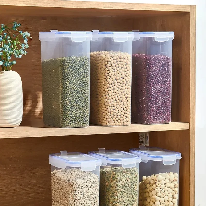 Kitchen Airtight Storage Jar Insect & Moisture Proof Container for Grains Flour Sugar Rice Other Dry Goods Food Storage Canister