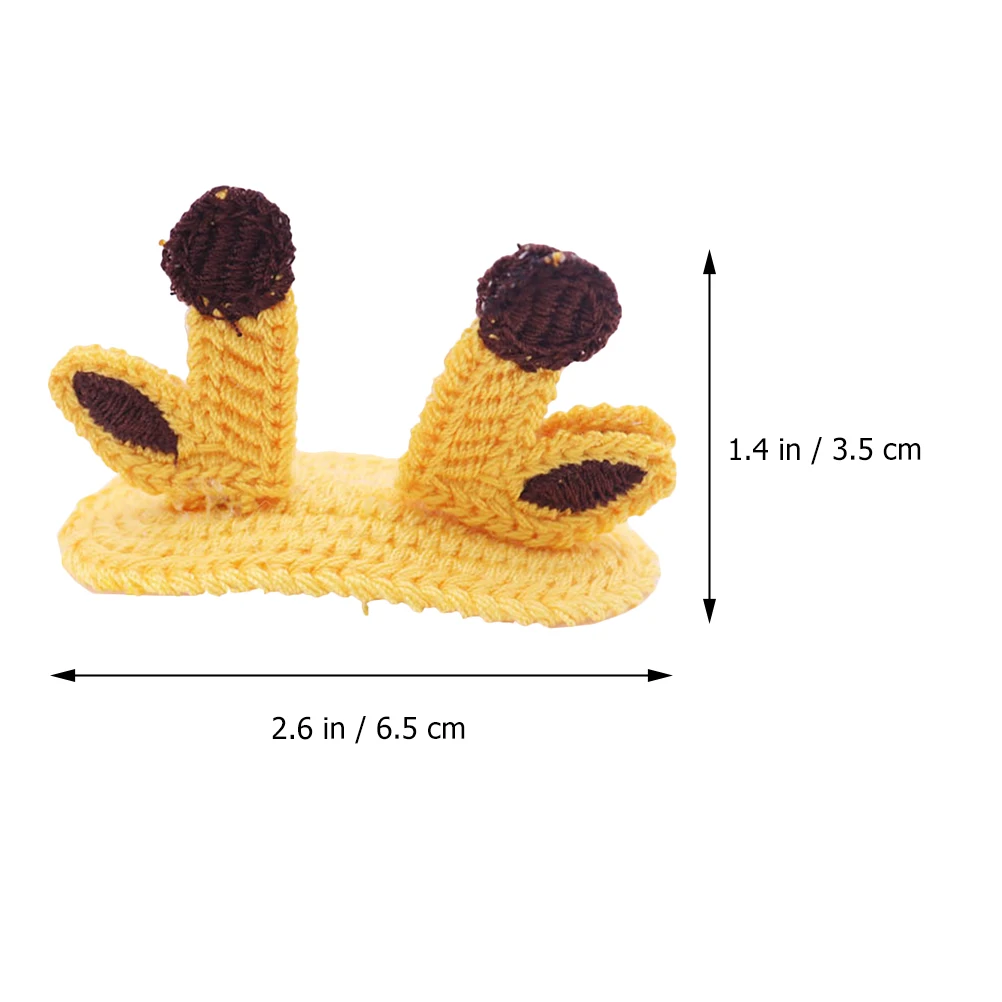 

6pcs Animal Ear Knitted Knitting Side Clips Durable Long-lasting Kids Headdress Kids Kitting Hair Clip Cartoon Accessories Gifts
