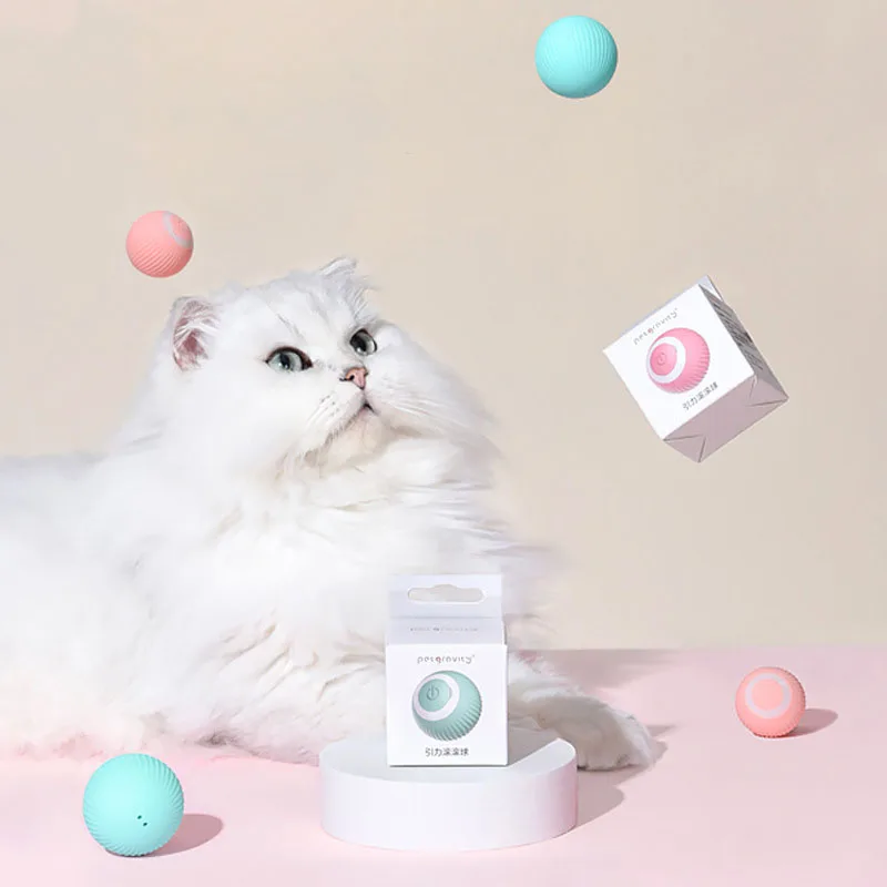 

New Cat Gravity Intelligent Rolling Ball Electric Grinding Teeth Resistance Bite Toy Silicone Material Pet Supplies Accessories