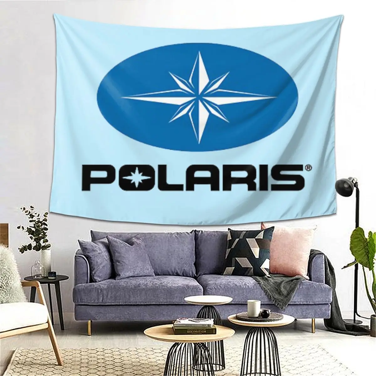 

Polaris Logo Tapestry Decor Art Aesthetic Tapestries for Living Room Bedroom Home Wall Cloth Wall Hanging