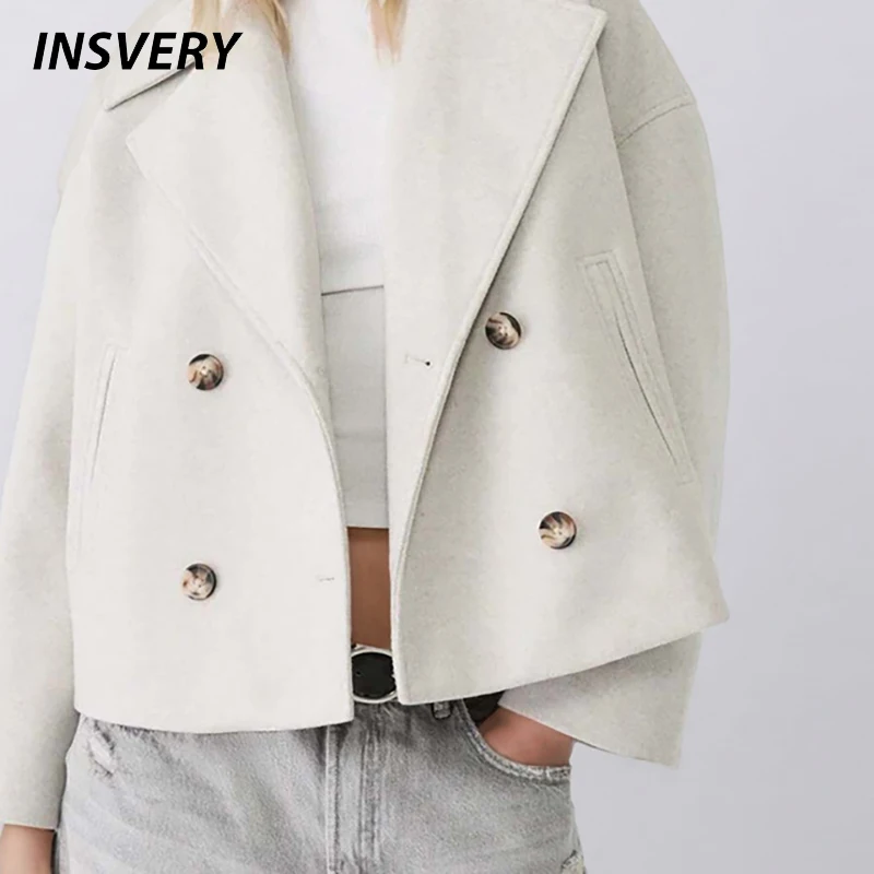 

Новые элегантные женские пиджаки, пальто с отложным воротником, куртки с двойными пуговицами для женщин, модная верхняя одежда с длинными рукавами