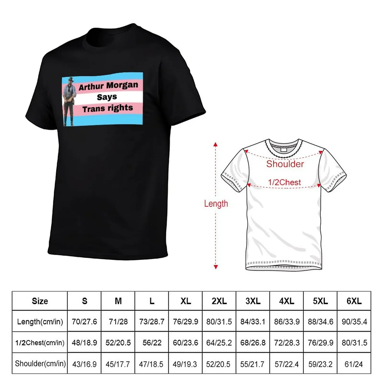 Arthur Morgan says trans rights T-Shirt oversized blanks summer clothes graphic t shirt vintage mens t shirts top quality