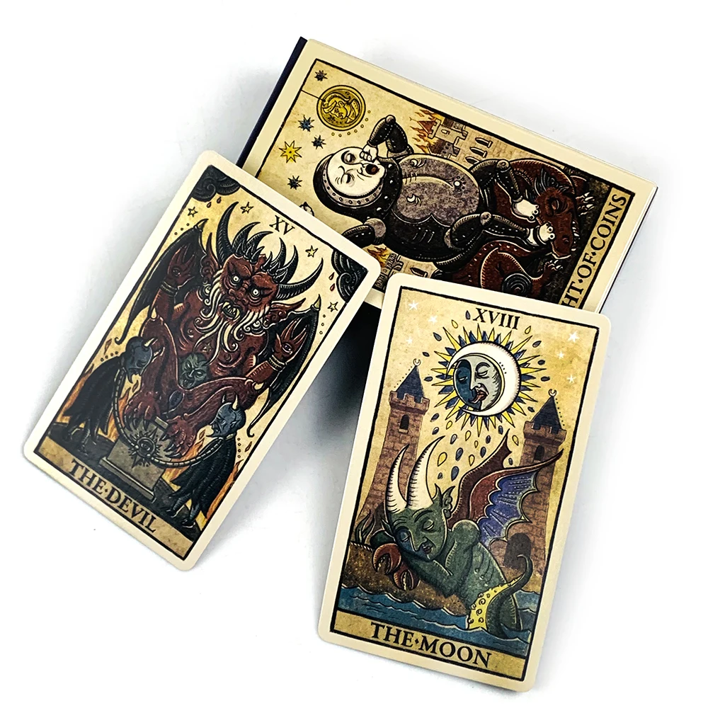 

Лидер продаж, карты Таро, полностью иллюстрированная, 78-карточная колода Таро, вдохновленная Марсельским стилем, идеально подходит для настольной игры для гадания