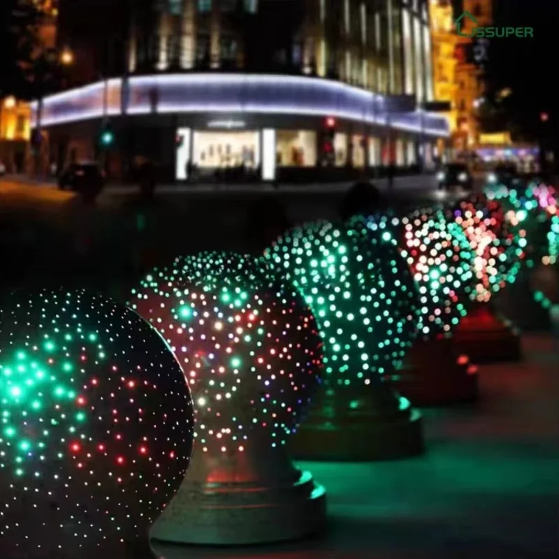 Outdoor use of translucent concrete luminous concrete blocking ball luminous barricade