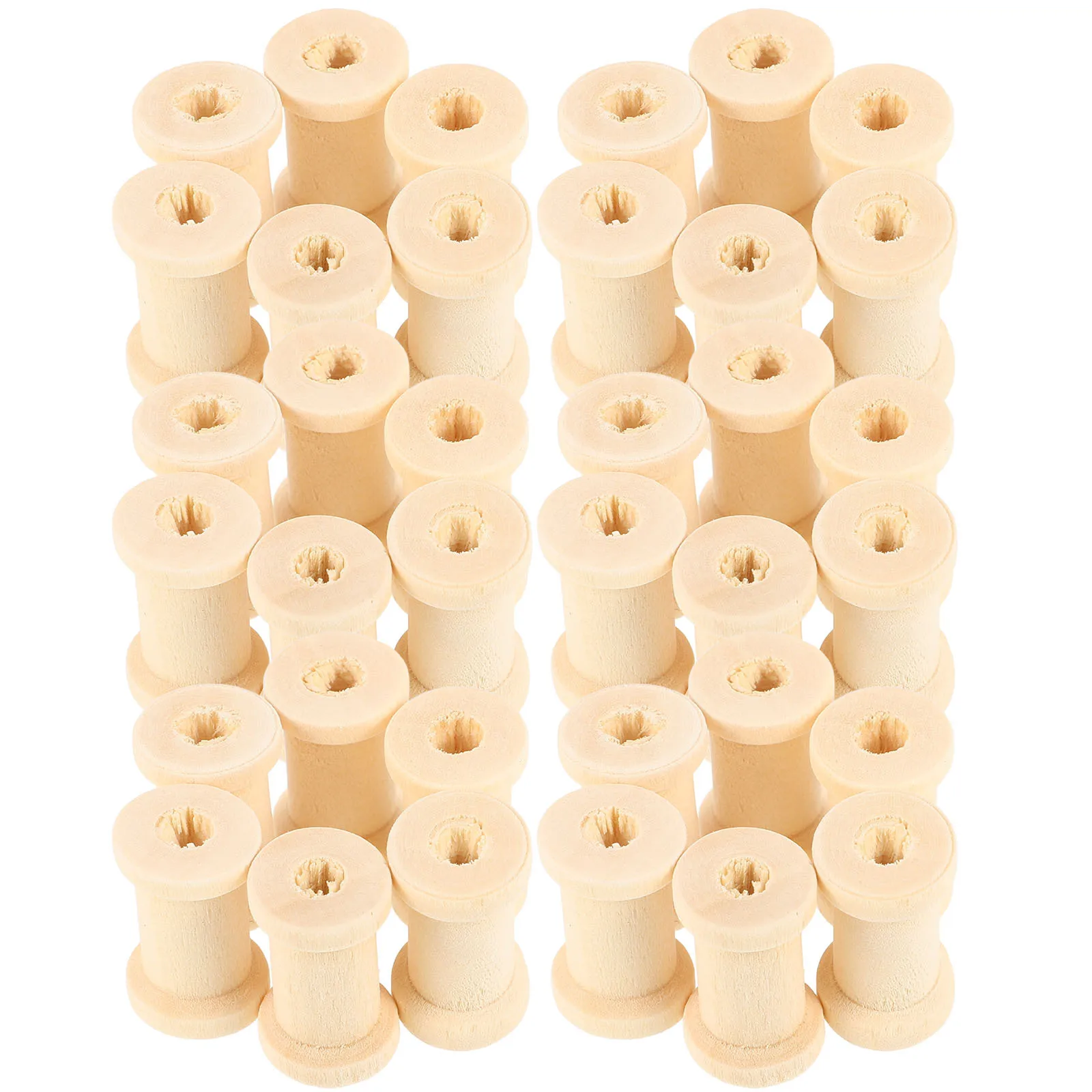 100 Uds soportes de hilo de madera carretes de hilo de coser práctico artesanía de tejer bobinas de bordado organizador de bobinado soporte de hilo