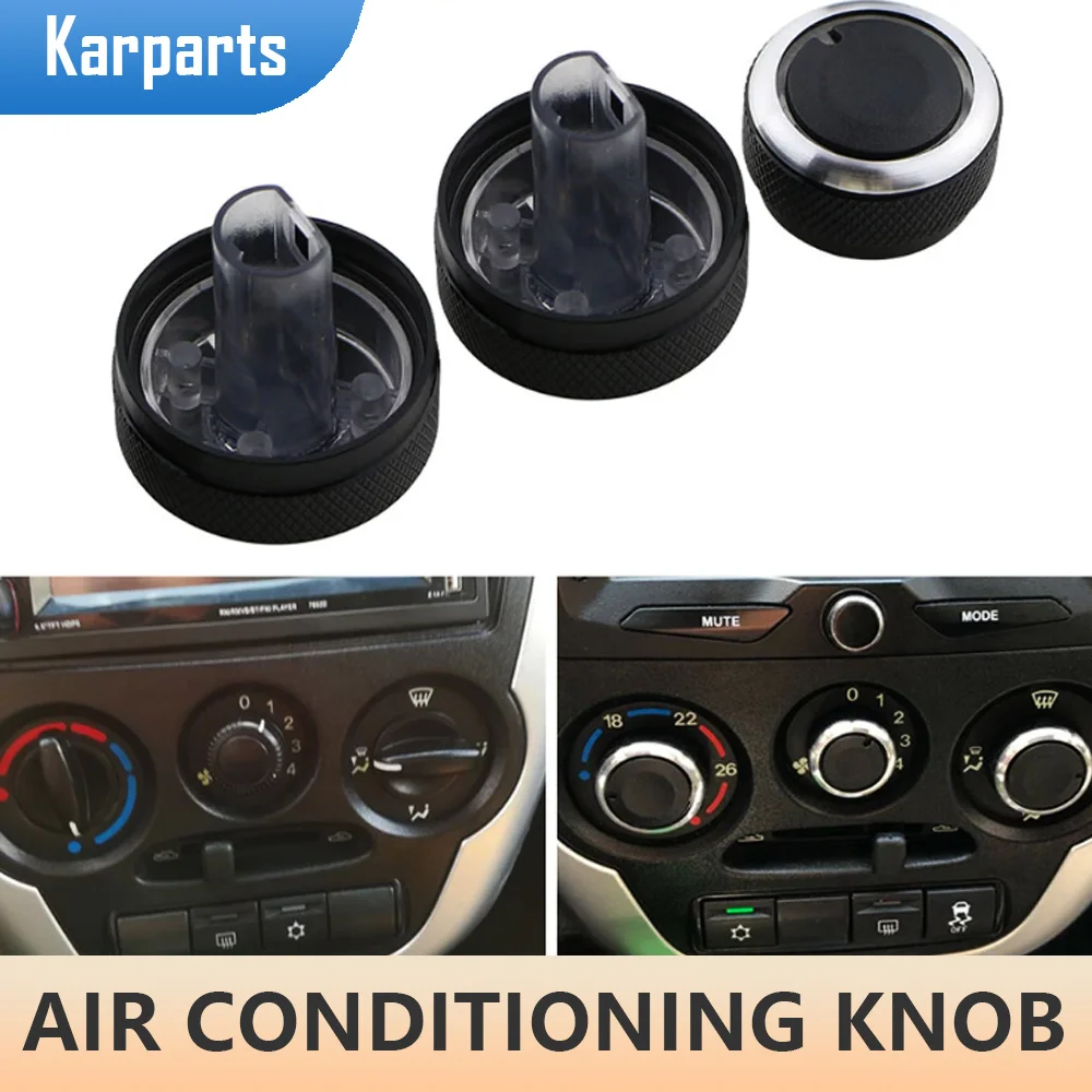 3Pcs/set Aluminum Alloy Car Air Conditioning Knob AC Knob for Lada Granta Heat Control Switch Button Knob Interior Accessories