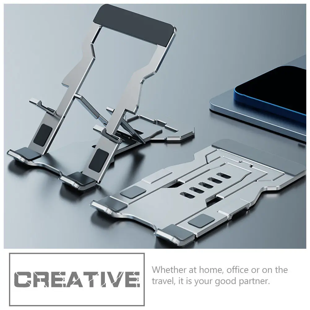 Compact Foldable Phone Holder Desktop Tablet Bracket Aluminum Alloy Material Strong Load Bearing Adjustable Viewing Angle