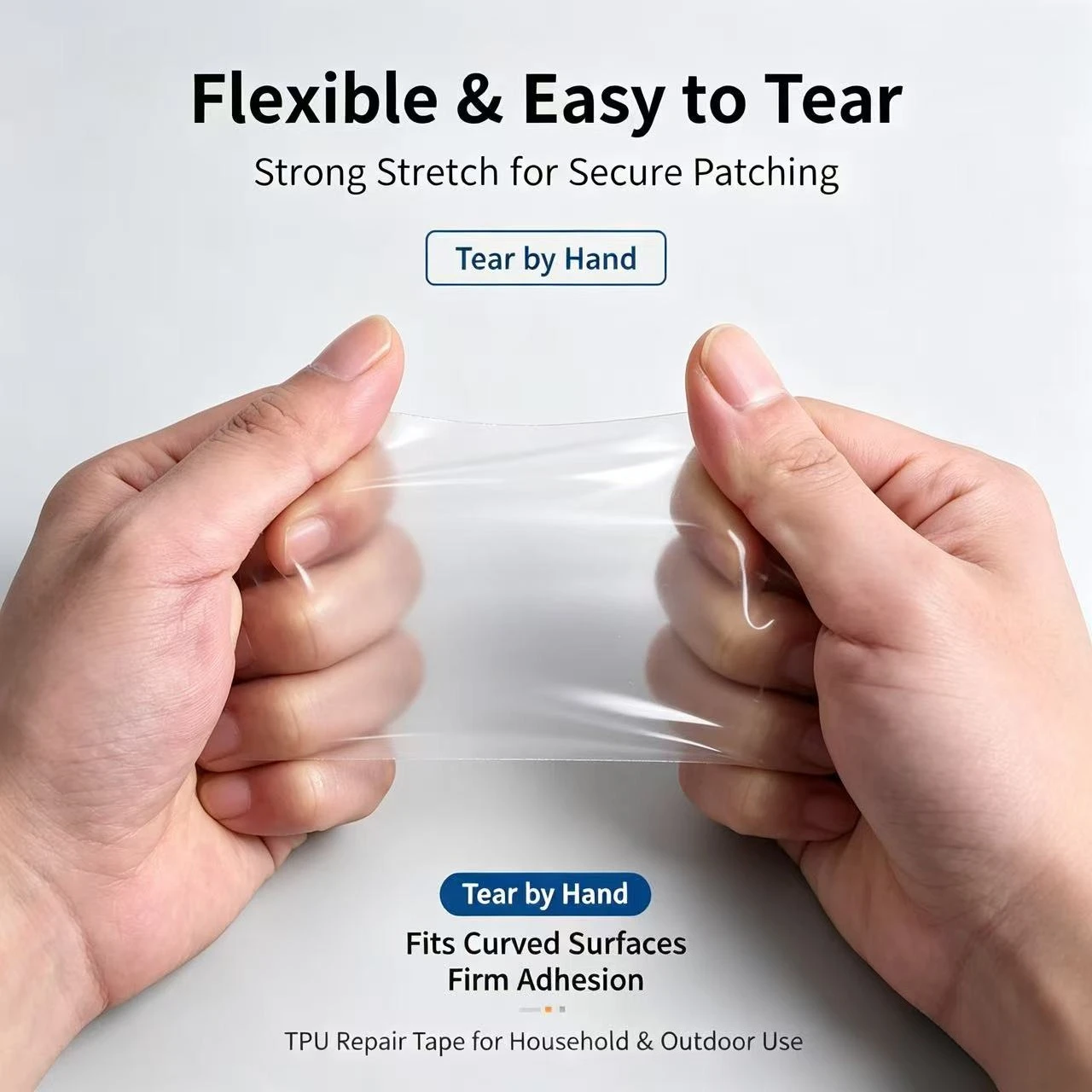 Clear TPU Waterproof Repair Tape, Self Adhesive Patch Tape for Swimming Ring, Tent, Raincoat,Pool & Outdoor Fabric Leak Repair,