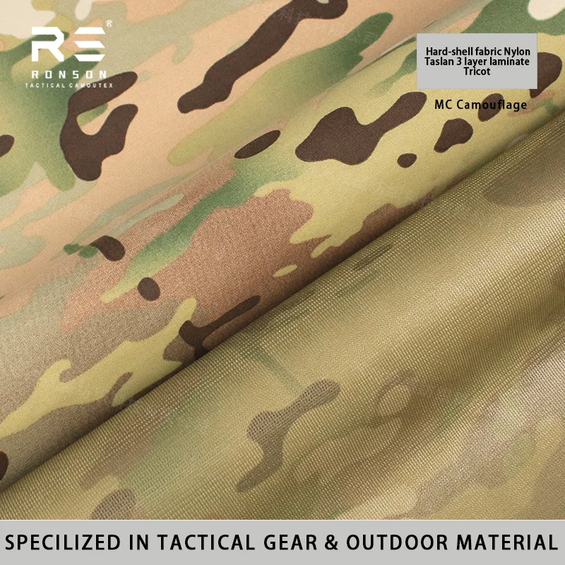 MC Multicam Camouflage 184T Nylon Taslan TPU 3 Layer Laminated Fabric Breathable and Water-repellent Outdoor Jackets