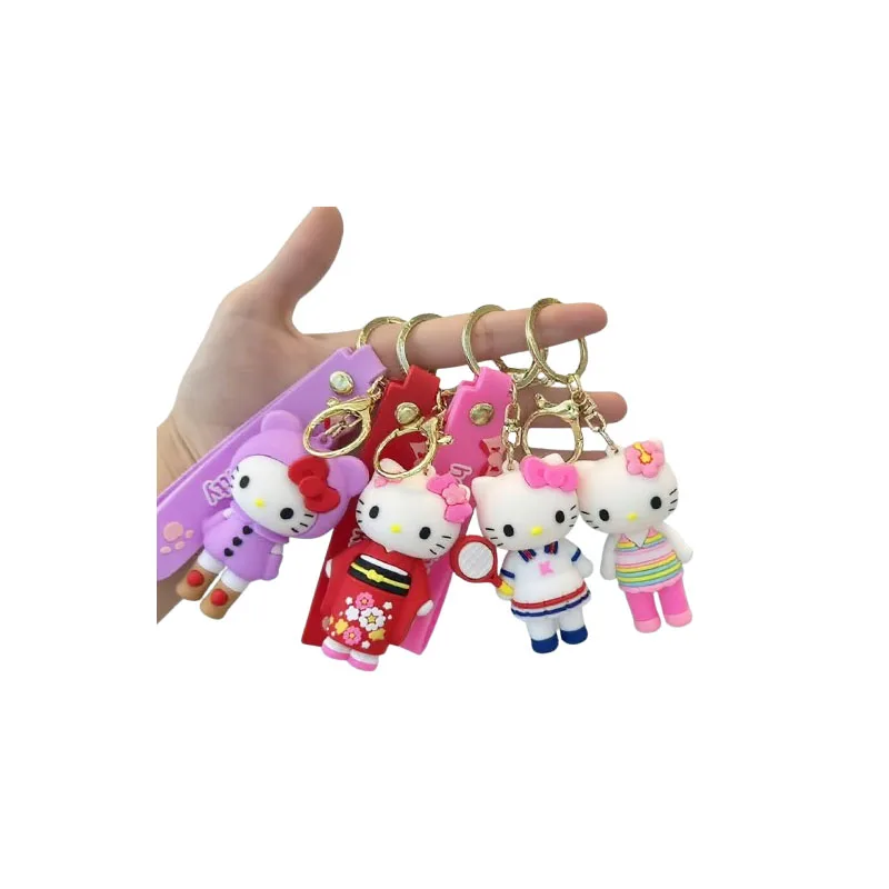 

Новая модель брелока Hello Kitty, подарок для пары, аниме-игрушка, женские аксессуары, кукла, подвеска для рюкзака.