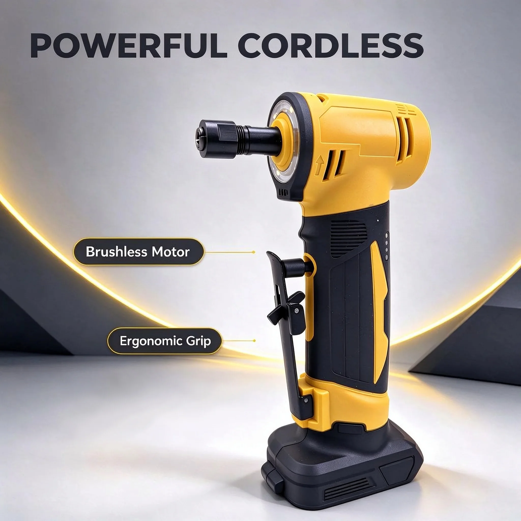 Brushless Straight Grinder 3-4 Speed Adjustable 6.35mm Chuck Electric Die Grinder Engraving Polishing Cutting Rotary Tool 20V