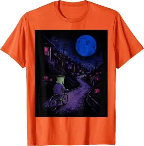 Frankenstein auf Fahrrad Halloween Fahrrad Radfahren T-Shirt Y2k Fahrradtour Vollmond Radfahren Gruselige Geschenke Grafik-T-Shirt Geschenke – Detail 15