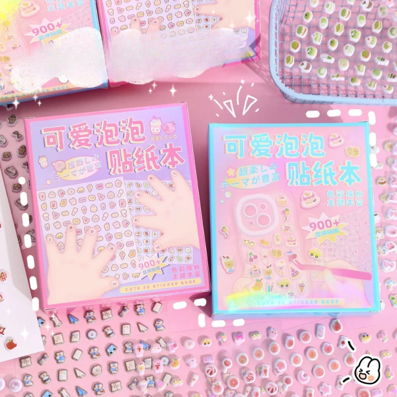 

10sheet/set 3D Puffy Stickers Book for DIY Cute Cartoon Bubble Stickers for Phone Case Decoration Kawaii Decals for Scrapbook