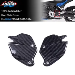 Motorcycle Heel Plate Guard Parts For BMW F900XR 2020-2024 100% 3K Carbon Fiber Rear Foot Rests Wing Cover Protector Accessories