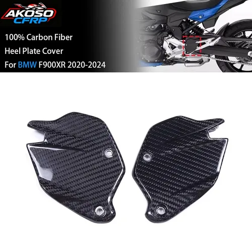 BMW用モーターサイクルヒールプレートガードパーツ,100% 3kカーボンファイバー,リアフットレスト,ウィング保護アクセサリー,f900xr 2020-2024