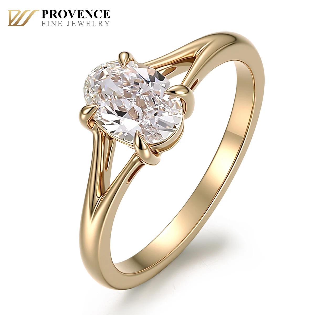 

Provence Jewelry D/VS Lab Grown Diamond Oval Shape 18k Gold Wedding Ring set IGI For Women Engagement Anniversary Gift