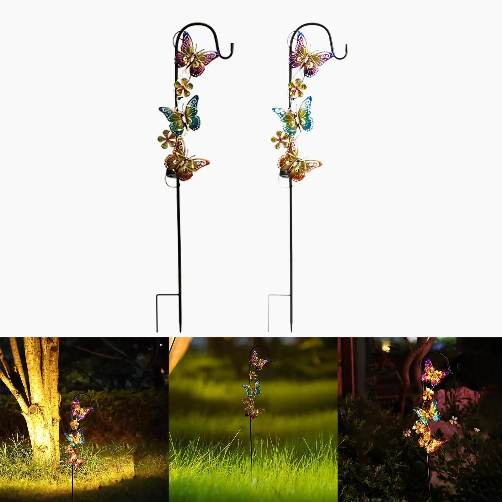 

Solar Garden Stake Lights Outdoor Iron Decorative Waterproof Solar Butterfly Light for Courtyard Walkway Porch Path Garden