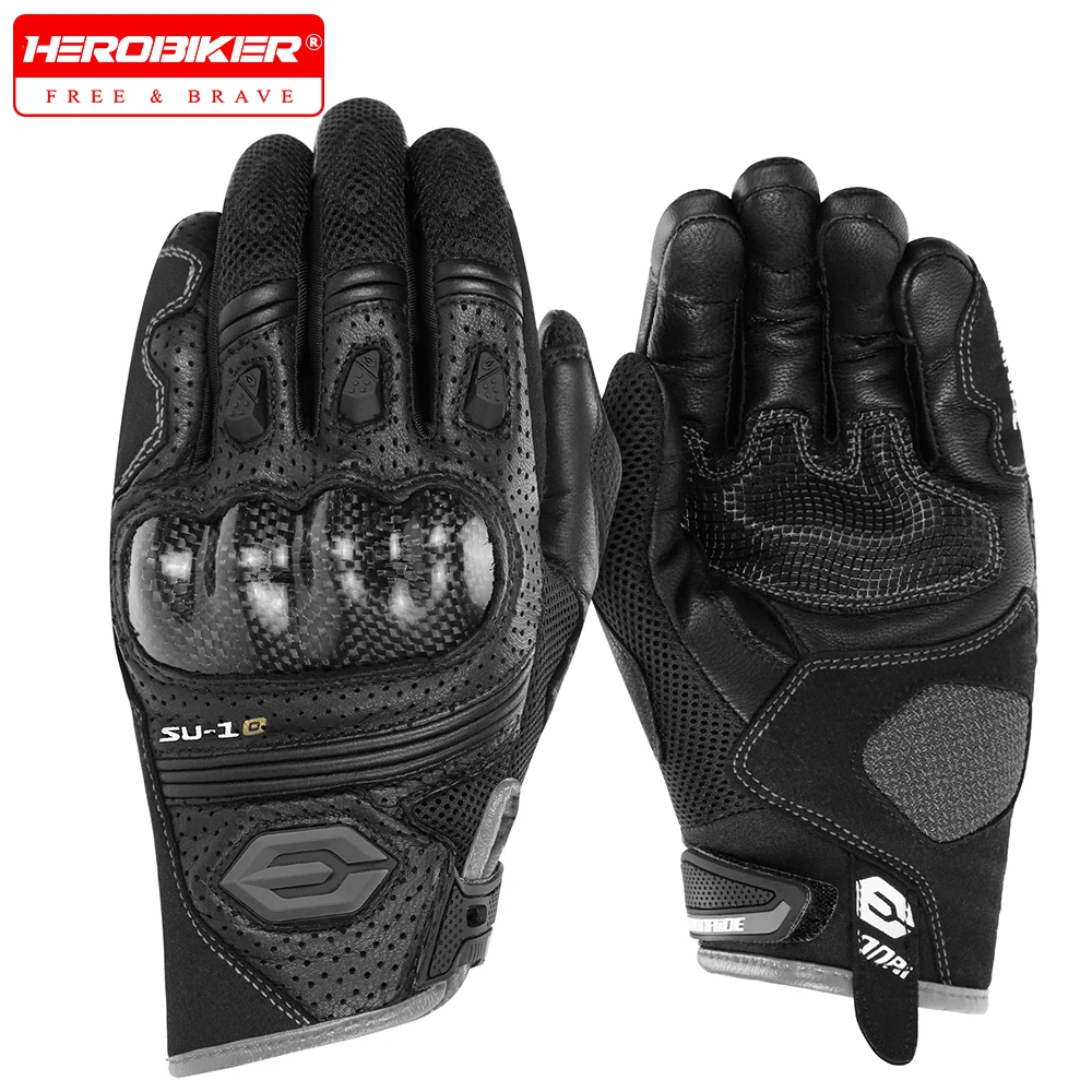 

Motorcycle Gloves Genuine Leather Mesh Breathable Moto Gloves Men Women Touch Screen Motocross Gloves Touch Screen Cycling Glove