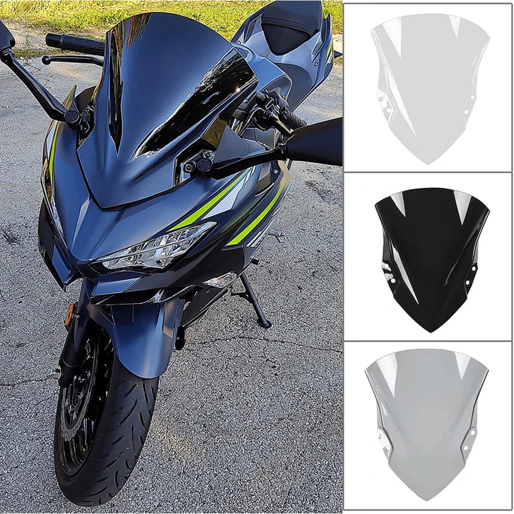 

Для Kawasaki Ninja 400 ветровое стекло дефлектор ветра 18 2019 2020 2021 2022 2023 Ninja400 аксессуары Moto Double Bubble
