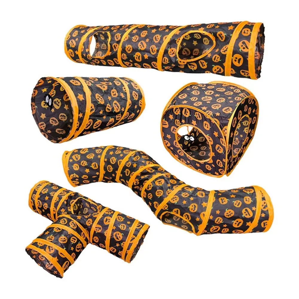 Cat Tunnel Bed Halloween Tunnel Tube Kitten Tunnel Tent Interactive Cat Play Tunnel For Small Medium Cats Pets