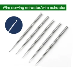 Stainless Steel Face Thread Carving Hook Question Mark Crochet Repair Hook Nose Large V-Wire Buried Wire Correction Needle Skin