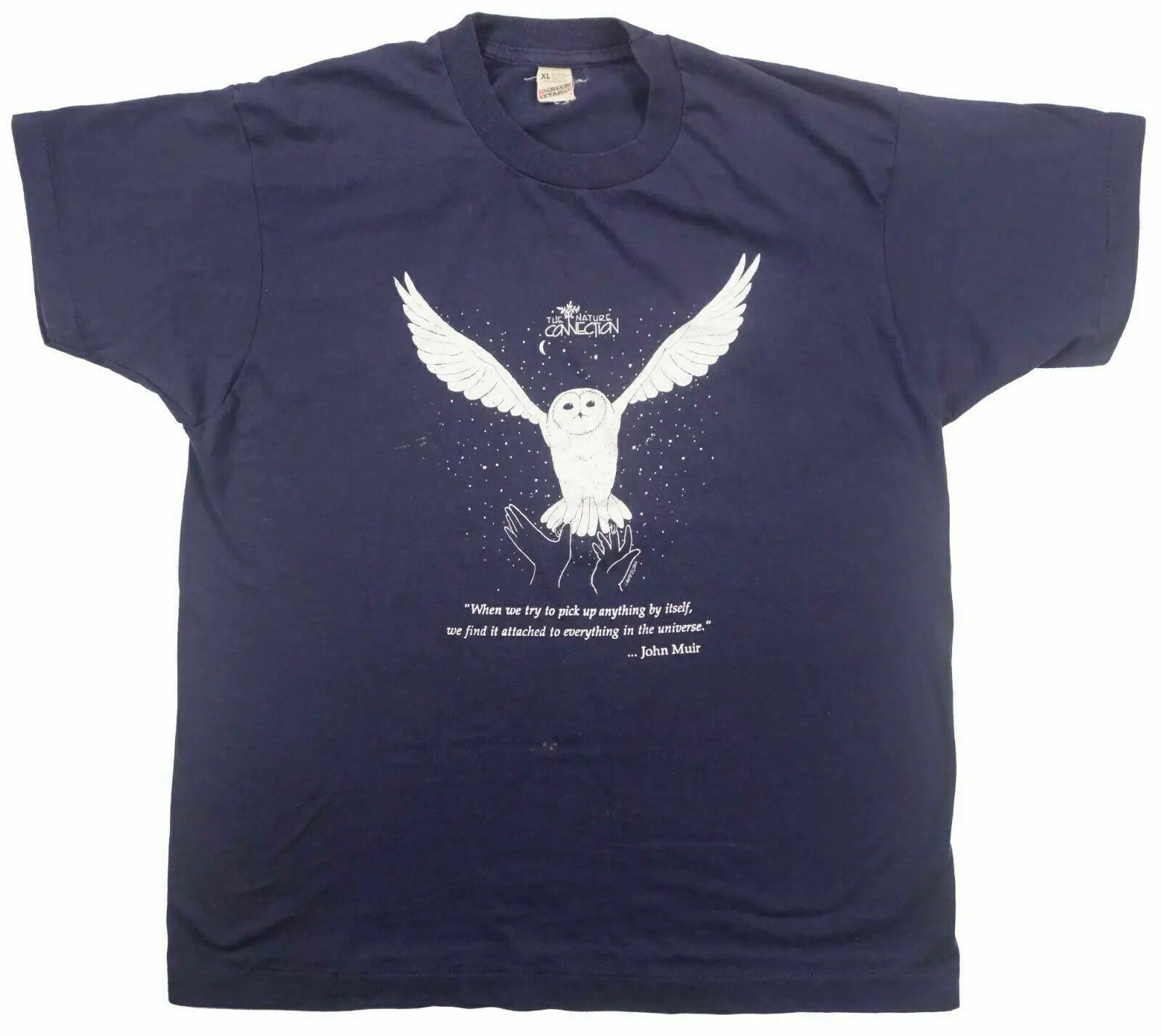 The Nature Connection Vintage Owl T Shirt John Muir Universe Quote Xl Gorpcore