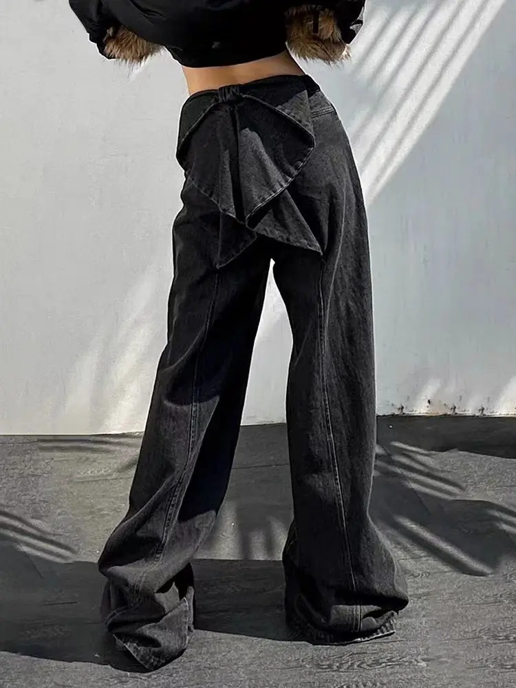 Denim Jeans Women Pant Female Business Work Wear 1 Pair Wide Leg Trouser Casual Hot Girl Wear