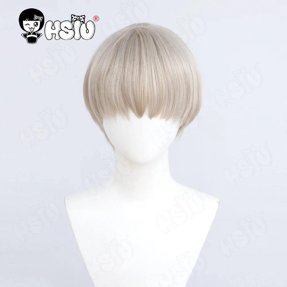 Wig serat sintetis Cosplay WIND BREAKER, wig pendek serat sintetis Linen HSIU 」 30CM, Wig Blond Blond + Wig cap Anim WIND BREAKER