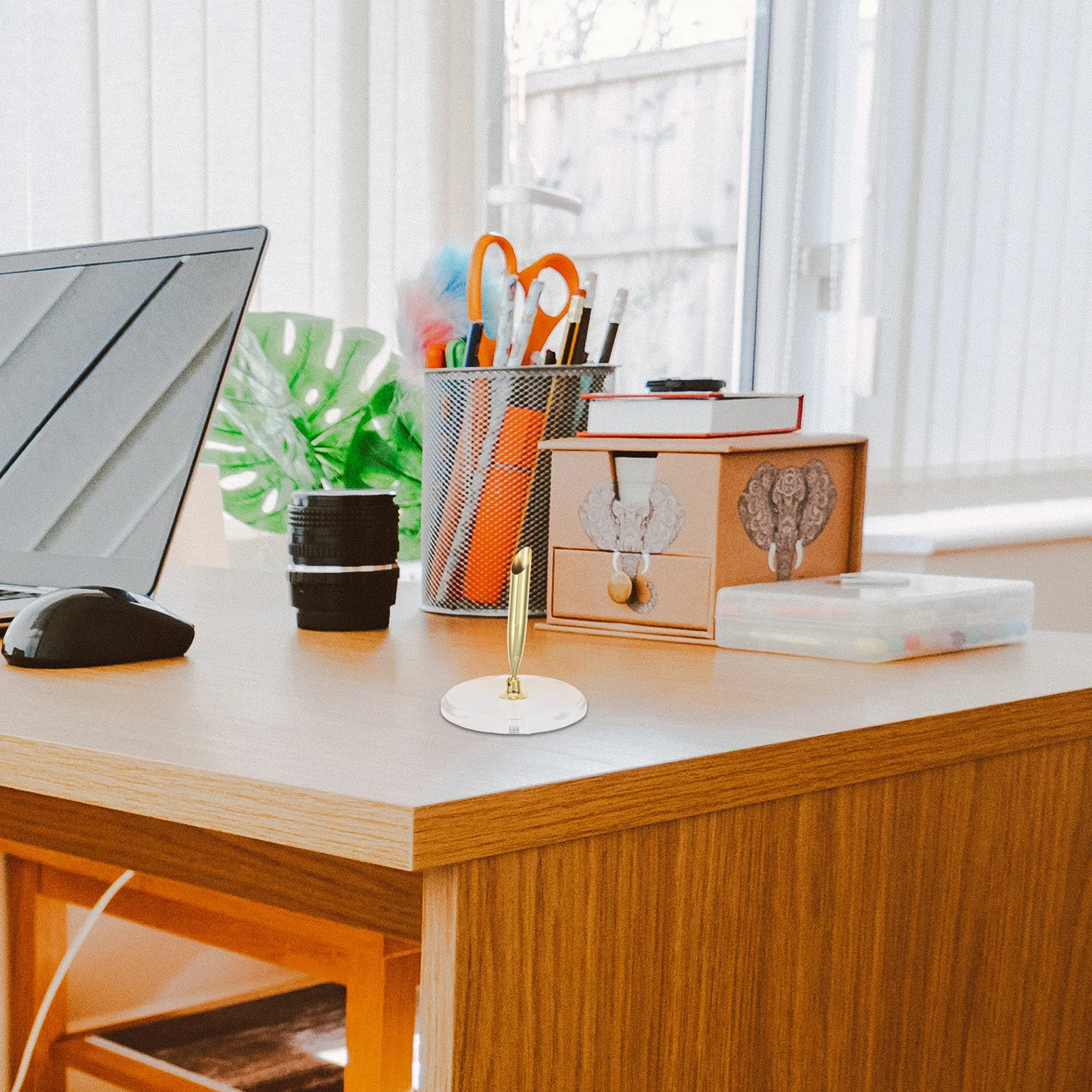 

Минималистичная акриловая подставка для ручек на стол, держатель с одним отверстием, органайзер для канцелярских принадлежностей, элегантный держатель для письменных принадлежностей