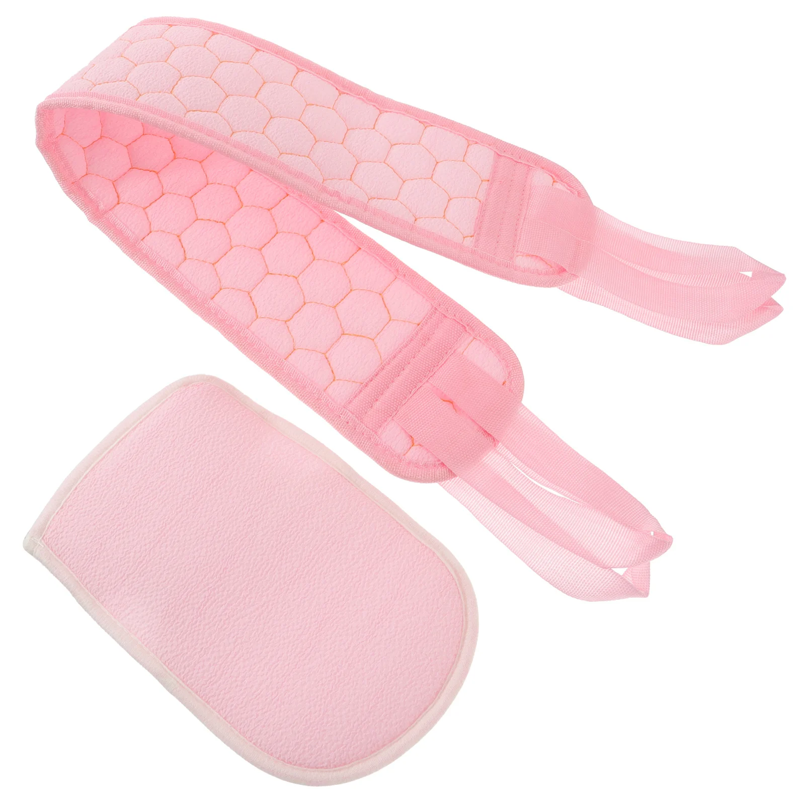 

2 Pcs Bath Towel Gloves Massage Brush Back Exfoliating Strap Hydrating Cleanser Scrubber Soft Plant Fiber Sponge Inner Towel Eco