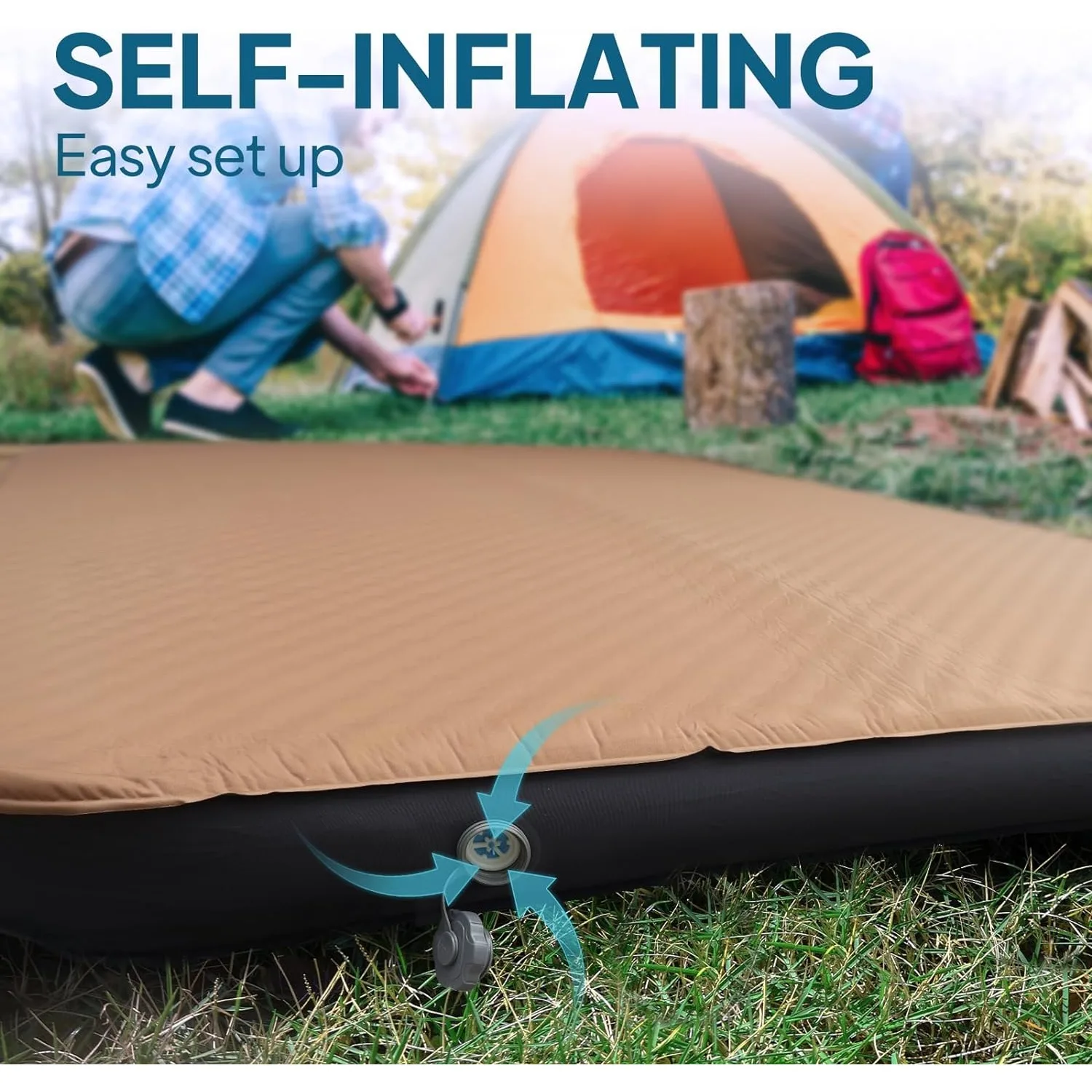 Imagem -03 - Auto Inflar Dormiring Pad com Sack Bomba Portátil Roll up Bed 45 Grosso Espuma Sólida Camping Colchão Temporada