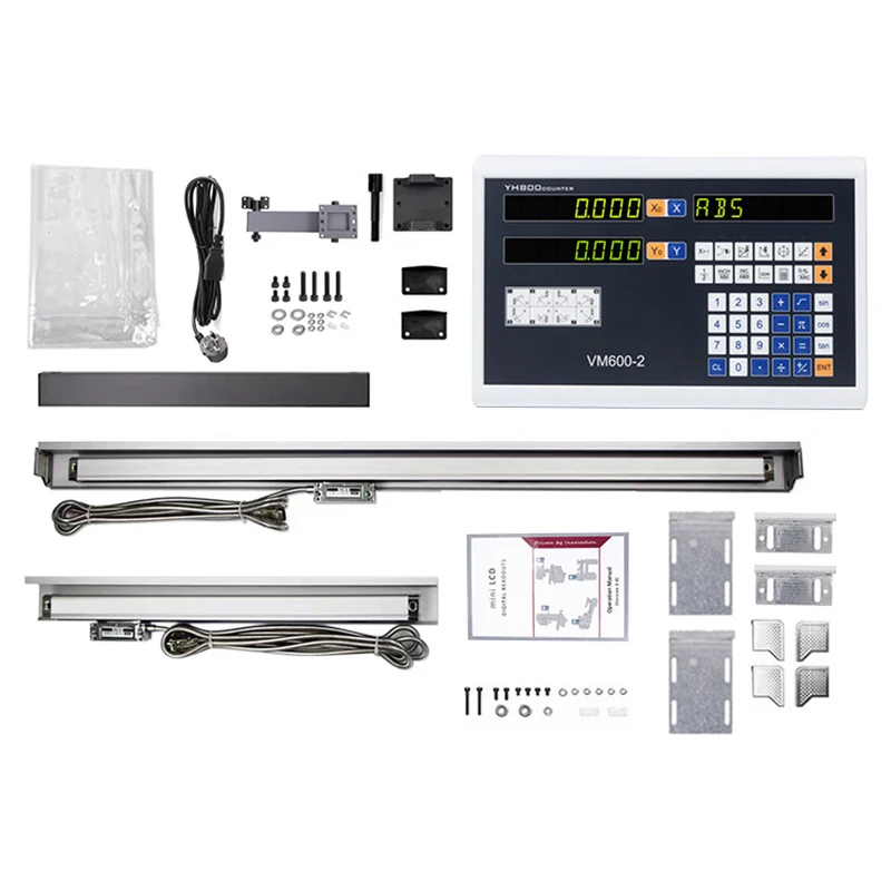 VM600-3 VM600-2 Digital Readout Dro Set Linear Scales Kit 5U Linear Encoder Lines 50mm to 1000mm for Lathe Mill Machines YHSINO