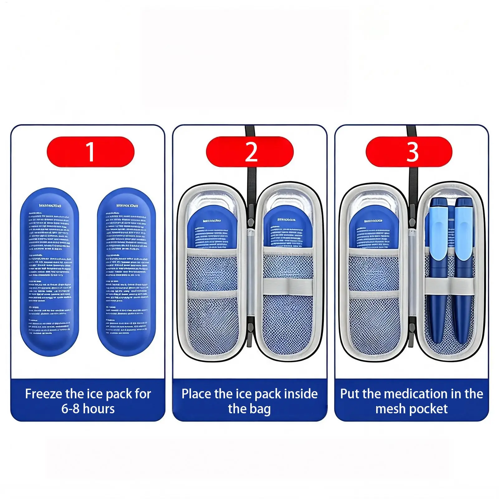 Medication Cooler Case Medication Pen Organizer Bag Peptide Vial Cooler Bag For Women Men Travelers Patients Caregivers Camping