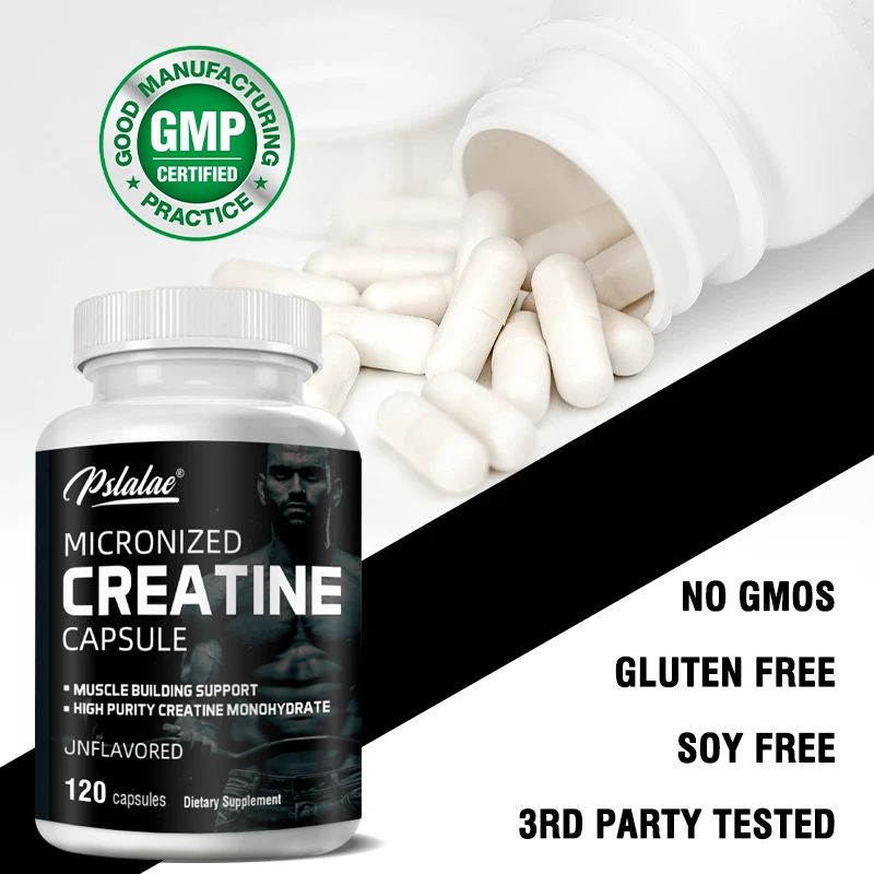 Micronized Creatine Powder (5000 Mg) Creatine Monohydrate Powder, Unflavored, Ketogenic Friendly, Non-GMO 120 Capsules