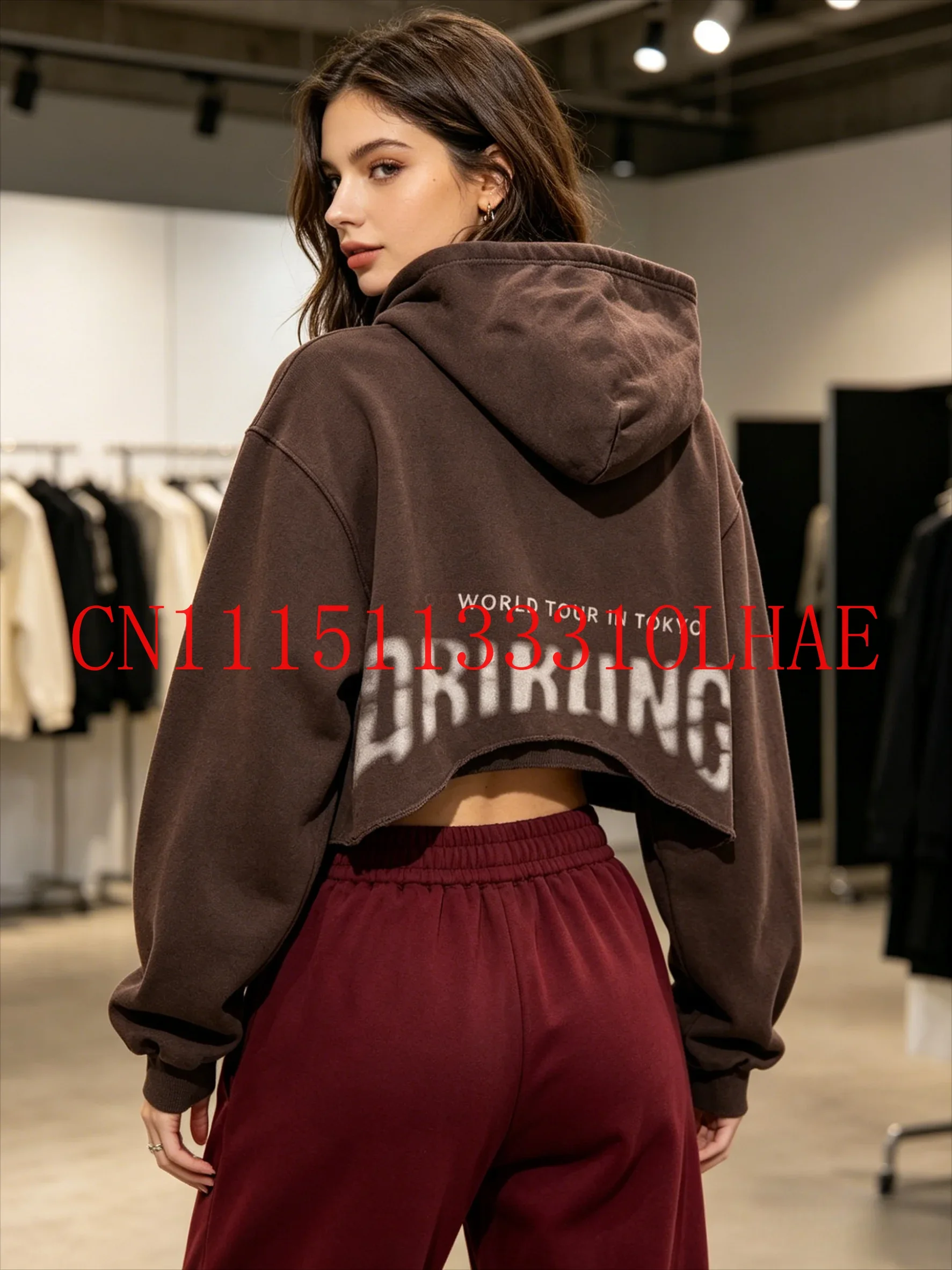 Brauner Vintage-Hoodie ARIRANG WORLD TOUR Pullover, trendiger Kapuzenpullover für Damen