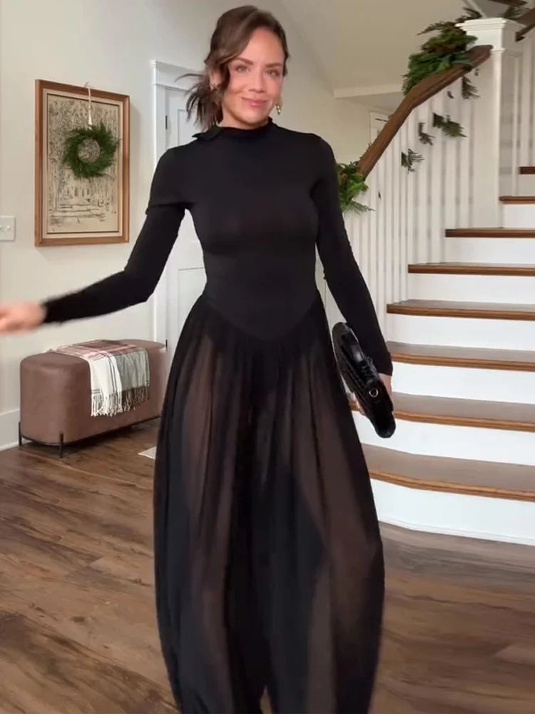 

Женский прозрачный комбинезон, шикарный черный облегающий топ с глубоким V-образным вырезом и открытой спиной, шикарная вечерняя клубная одежда, элегантный коктейльный наряд, уличная одежда