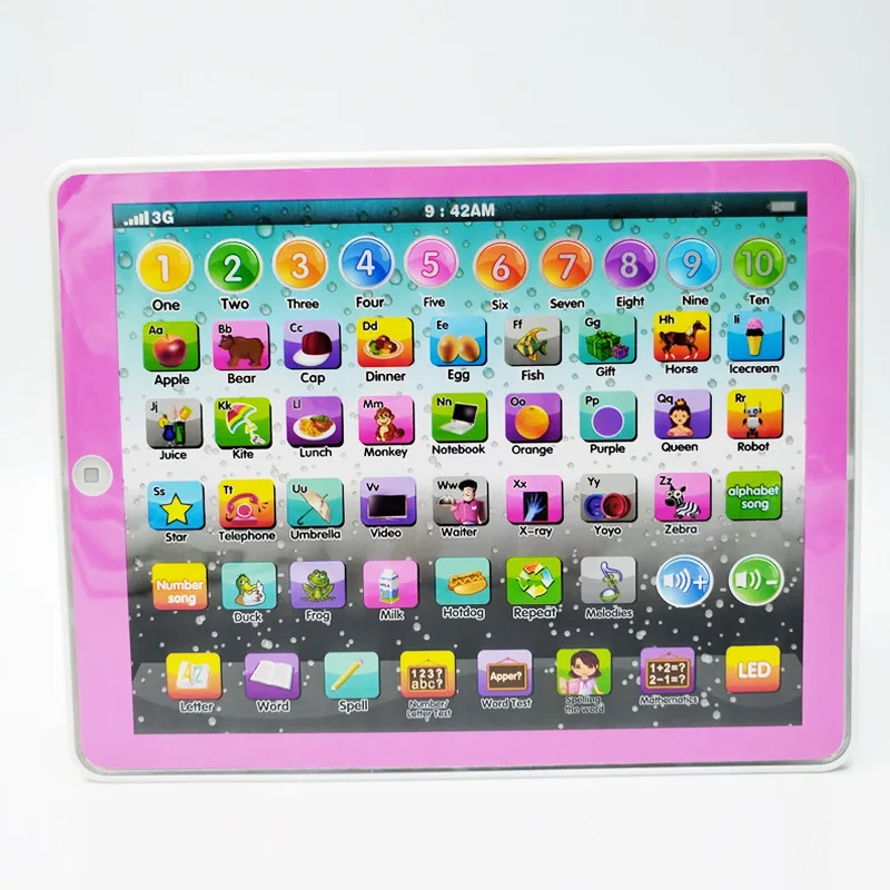 Juguete de aprendizaje de inglés para niños pequeños, tableta de aprendizaje interactiva, almohadilla de aprendizaje para niños, rompecabezas de aprendizaje temprano, máquina de cuentos, juguete
