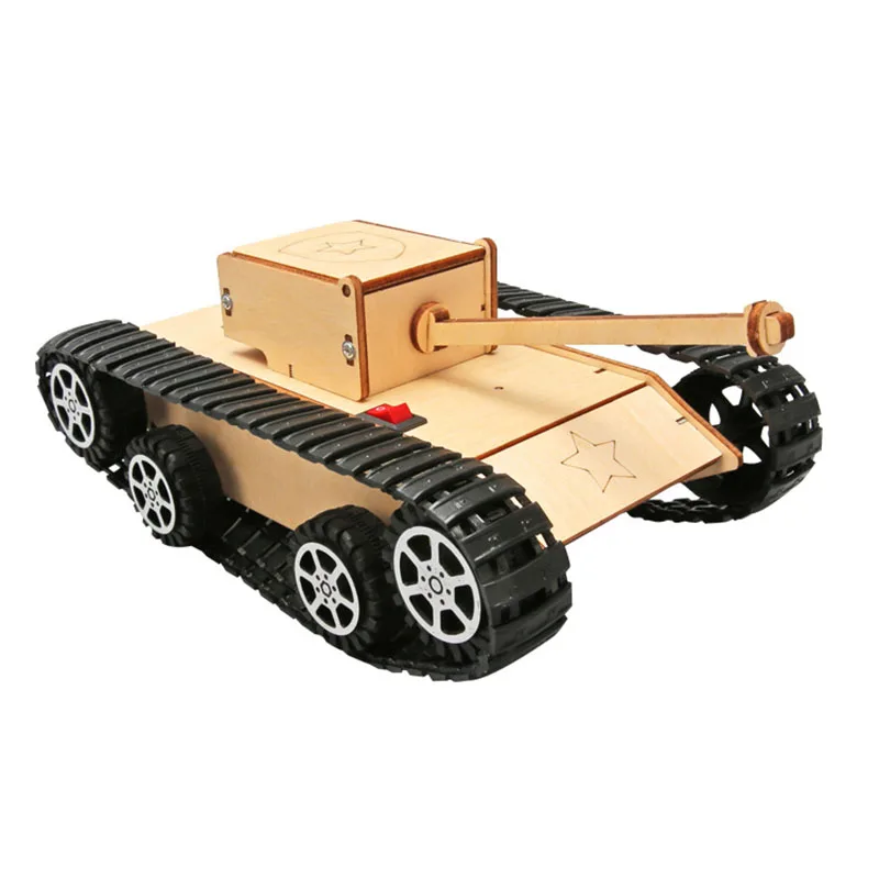 Electric Tank Kids Science Toy STEM Technology Gadget DIY 3d Puzzle Learning Educational Toys for Children Bricks Military Model