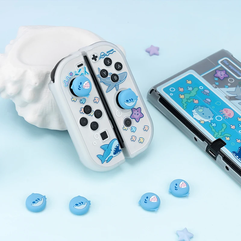 Capa protetora de joystick para nintendo switch, capa de joystick fofa de desenhos animados para controle de videogame ns lite, acessórios