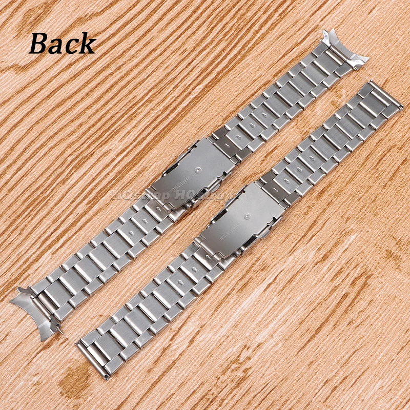 Ремешок из нержавеющей стали 22 мм для Rolex для Seiko, плоский браслет с изогнутым концом, металлический спортивный браслет, универсальный сменный браслет