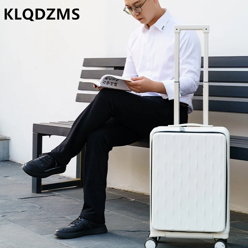

KLQDZMS 20-дюймовый бесшумный универсальный чехол на колесо, деловой утолщенный прочный алюминиевый каркас, мужской чемодан для ноутбука 24 дюйма
