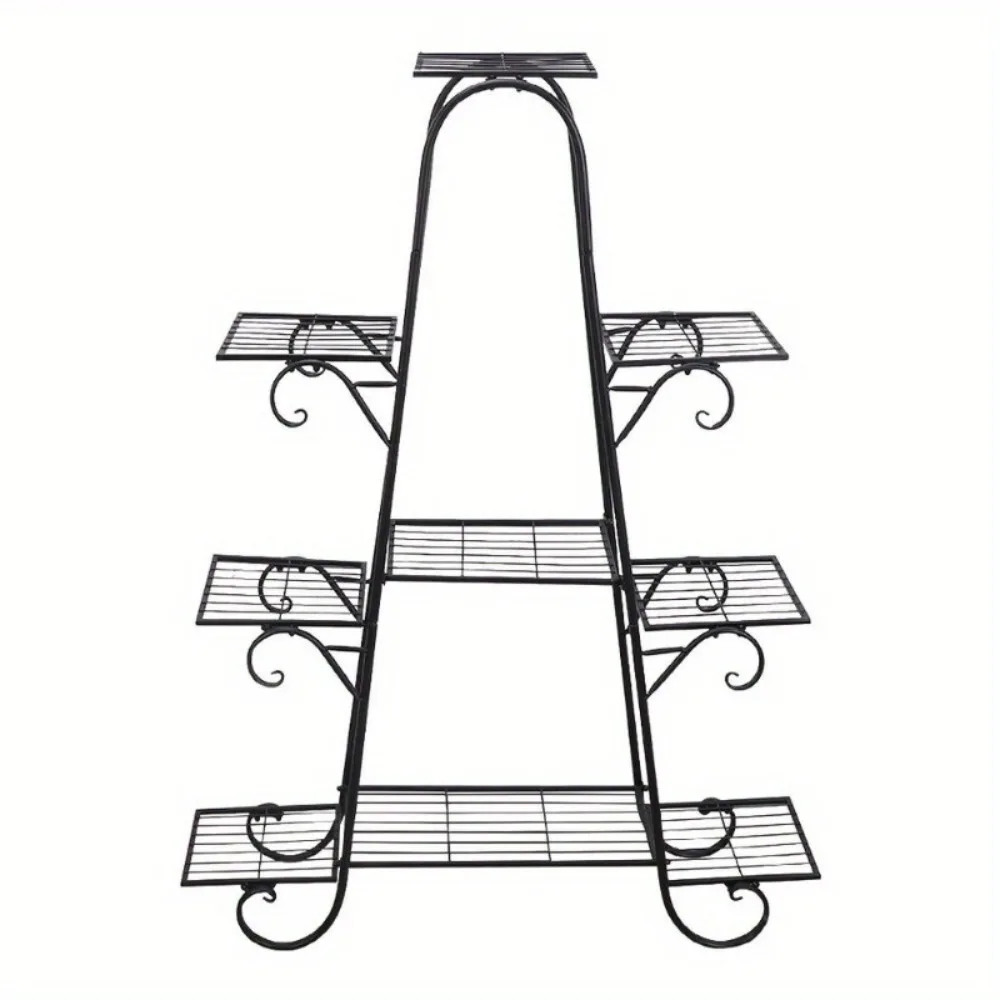 Multilayer Metal Plant Stand 9 Tiered Shelf Unit Garden Patio Display Rack
