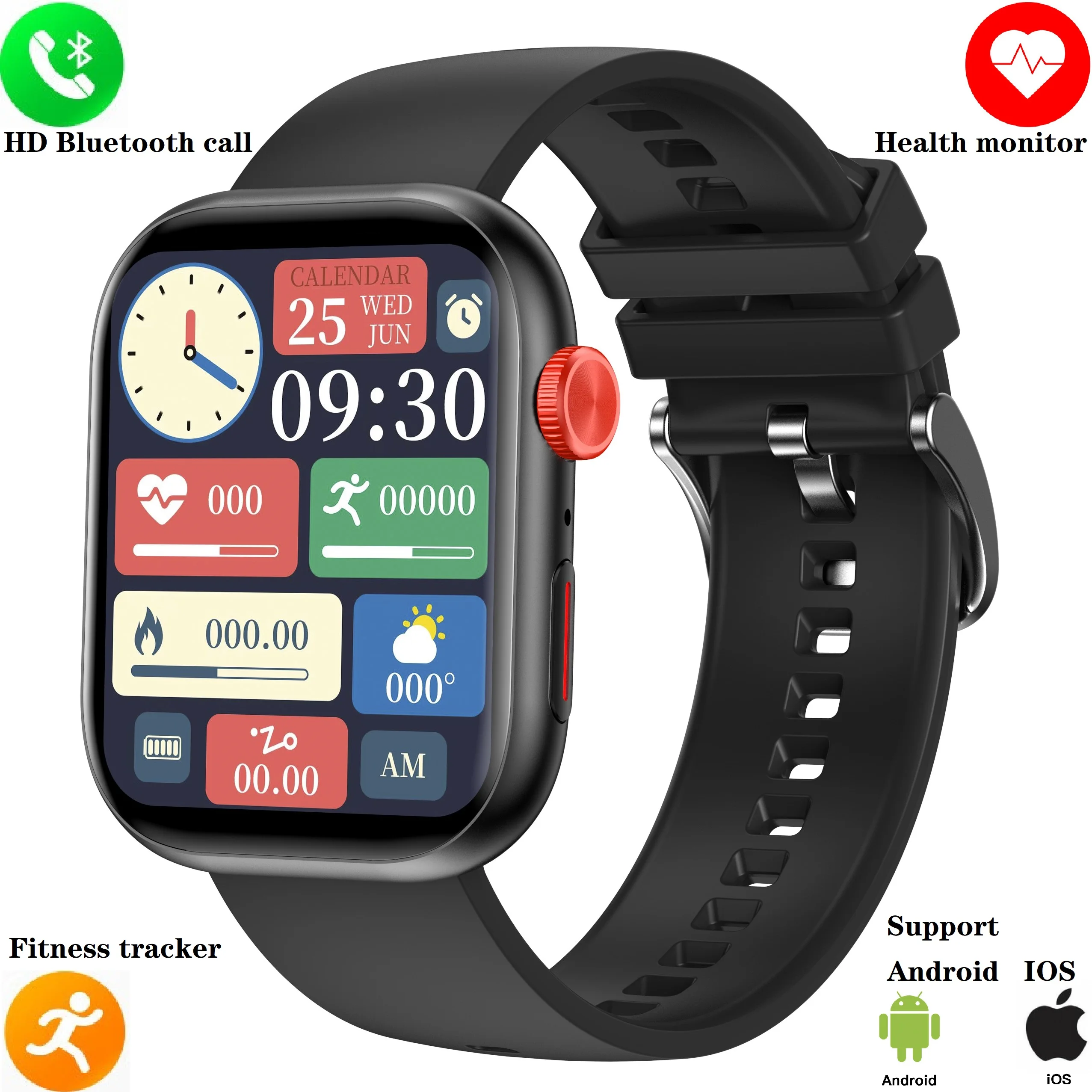 2.01inch HD Bluetooth Call Smart Watch 2025 Health Monitor Activity Tracker Multi-function men women Smartwatch For Android IOS
